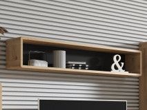 Étagère murale ASTER 150 cm noir mat/chêne taurus