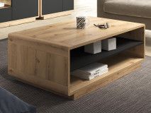 Table basse ASTER 120 cm noir mat/chêne taurus