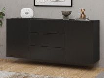 Buffet/bahut AVATAR 2 portes 3 tiroirs noir