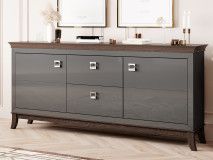 Buffet/bahut TIROSA 2 portes 2 tiroirs anthracite brillant