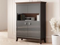 Armoire TIROSA 2 portes anthracite brillant avec led