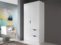 Armoire FREEDOM 2 portes 2 tiroirs blanc