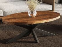 Table basse ovale MASTIFF mangolia naturel