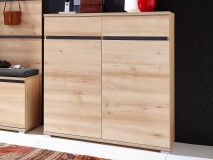 Meuble à chaussures LIVINGSTONE 2 portes 2 tiroirs chêne noble