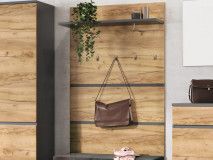 Porte-manteaux LIVINGSTONE anthracite/chêne navarra