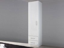 Armoire ALBANO 1 porte 2 tiroirs blanc