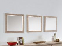 Lot de 3 miroirs TRAMO chêne vieilli