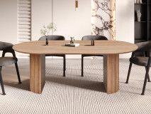 Table repas ovale LARUSSO 220 cm chêne vieilli