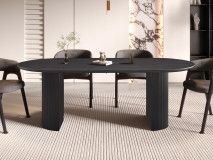 Table repas ovale LARUSSO 220 cm brun foncé