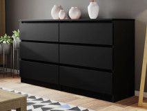 Commode MALIWA 6 tiroirs noir