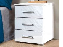 Chevet IXANA 3 tiroirs blanc laqué