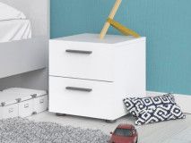 Table de chevet POPEI 2 tiroirs blanc