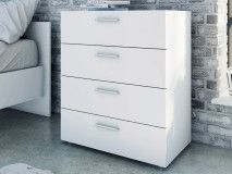 Commode POPEI 4 tiroirs blanc
