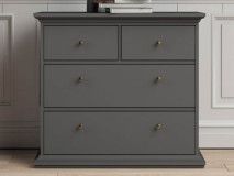 Buffet/bahut PARISA 4 tiroirs gris foncé