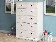Commode PARISA 6 tiroirs blanc