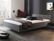 Lit IXANA 120x200 cm gris métal avec tête de lit