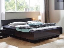 Lit IXANA 140x200 cm gris brillant avec tête de lit