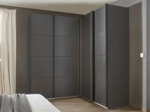 Armoire d'angle QUASI 4 portes gris métal