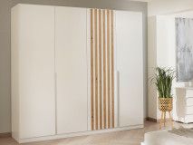 Armoire LATINO blanc/chêne artisan 4 portes