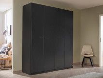 Armoire FLORILLA 4 portes 181 cm gris métal