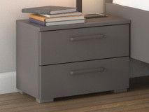 Chevet FLORILLA 2 tiroirs gris métal