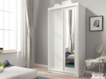Armoire ALABAMA 2 portes coulissantes 100 cm blanc