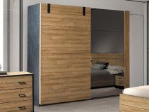 Armoire NORI 2 portes coulissantes 188 cm chêne français
