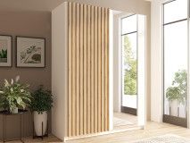 Armoire GONZOLA 2 portes coulissantes 150 cm blanc/chêne artisan