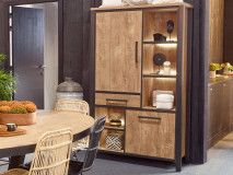 Meuble bar LOVELY 2 portes 1 tiroir teck orangé