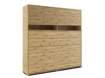 Lit mural escamotable CONCEPTION PRO 120x200 cm chêne artisan (horizontal) avec surmeuble et matelas