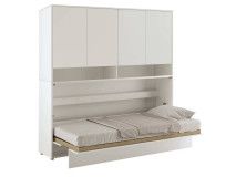 Lit mural escamotable CONCEPTION PRO 90x200 cm cachemire (horizontal) avec surmeuble