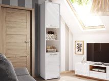 Armoire CONCEPTION 2 portes blanc/blanc brillant