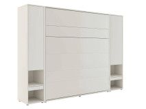 Lit mural escamotable CONCEPTION PRO 180x200 cm cachemire (vertical) avec armoires