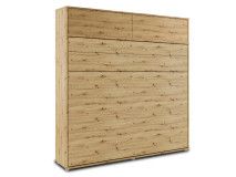 Lit mural escamotable CONCEPTION PRO 160x200 cm chêne artisan (horizontal) avec surmeuble et matelas