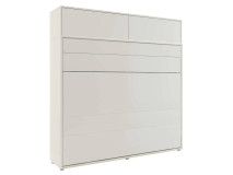 Lit mural escamotable CONCEPTION PRO 160x200 cm cachemire (horizontal) avec surmeuble et matelas