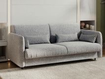 Canapé rabattable CONCEPTION PRO 3 places tissu gris clair