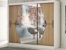 Armoire BOLIVAR 3 portes coulissantes 250 cm blanc/sonoma