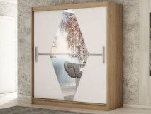 Armoire BOLIVAR 2 portes coulissantes 200 cm sonoma/blanc