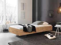 Lit IXANA 90x200 cm chêne artisan avec matelas avec sommier