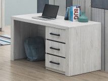 Bureau ELVITALIC 3 tiroirs chêne blanchi