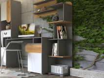 Bibliothèque CARINO 5 étagères graphite