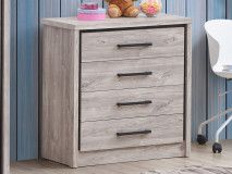 Commode ELZA 4 tiroirs chêne gris