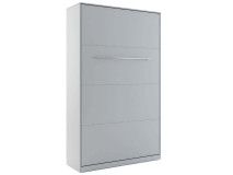 Lit mural escamotable CONCEPTION 120x200 cm gris mat (vertical) avec matelas 
