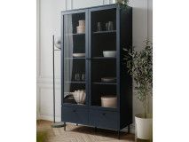 Vitrine CARACAL 2 portes 2 tiroirs bleu navy
