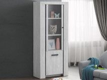 Vitrine ELVITA 2 portes chêne blanchi