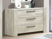 Commode IVAN 3 tiroirs chêne plage