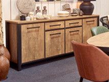 Buffet/bahut LOVELY 4 portes 2 tiroirs 207 cm teck orangé