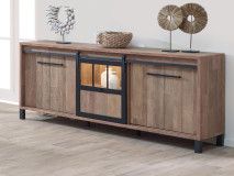 Buffet/bahut ALCANTARA 3 portes 207 cm old teck