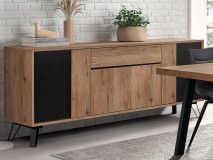 Buffet/bahut XENA 4 portes 1 tiroir chêne scarlet