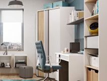 Armoire d’angle ILONA 2 portes blanc/chêne salisbury